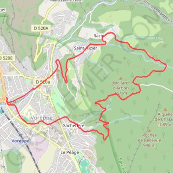Trace GPS Descente du Mollard d'Arbon, itinéraire, parcours