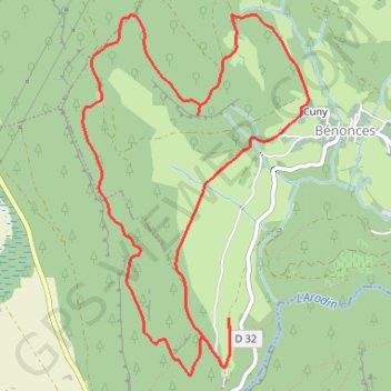 Trace GPS Rocher de Cuny, itinéraire, parcours