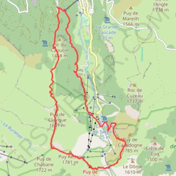 Trace GPS Le Puy de Sancy, itinéraire, parcours