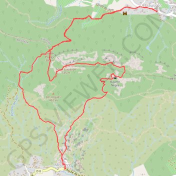 Trace GPS Liausson cirque de mouréze, itinéraire, parcours