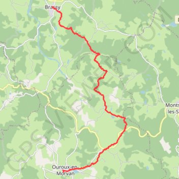 Trace GPS Tour du Morvan - De Brassy à Ouroux-en-Morvan, itinéraire, parcours