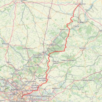 Trace GPS Saint-Quentin, itinéraire, parcours