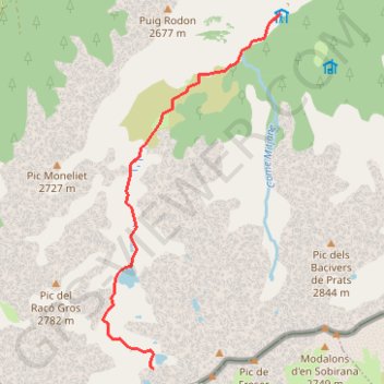 Trace GPS Carança-Les lacs depuis le refuge du Ras de la Carança, itinéraire, parcours