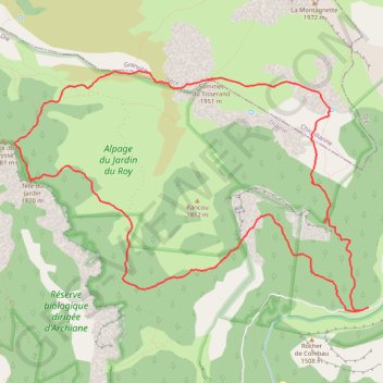 Trace GPS Tête du Jardin et Croix du Lautaret (Vercors), itinéraire, parcours