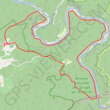 Trace GPS Gorgesde l'Ardèche, itinéraire, parcours