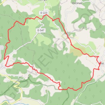 Trace GPS Vesc tour de la montagne du roc, itinéraire, parcours