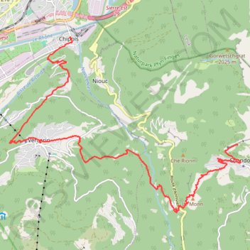 Trace GPS Chippis - Vercorin - Fang - Chandolin, itinéraire, parcours