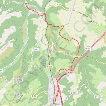 Trace GPS La Via Arverna (Blesle - Massiac), itinéraire, parcours