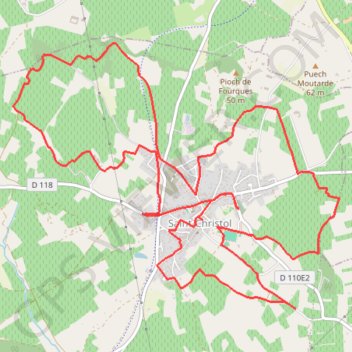 Trace GPS Le parcours des Chevaliers de Malte à Saint-Christol, itinéraire, parcours