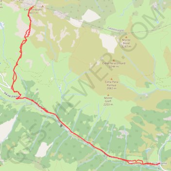 Trace GPS Monte Viribianc, itinéraire, parcours