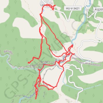 Trace GPS Sierra de guara, itinéraire, parcours