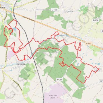 Trace GPS Montendre Corignac 39 kms, itinéraire, parcours