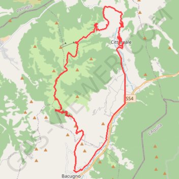 Trace GPS Bacugno - Monte Boragine, itinéraire, parcours