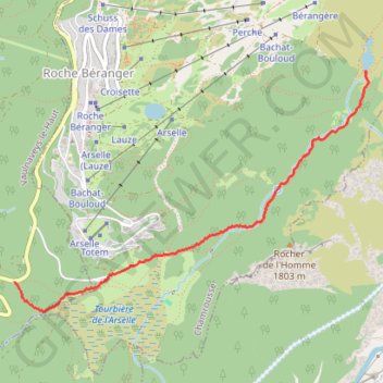Trace GPS Arselle - Lac Achard, itinéraire, parcours