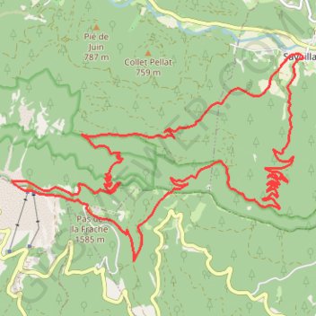Trace GPS Col de la Frache et balcon du Ventoux au départ de Savoillans, itinéraire, parcours