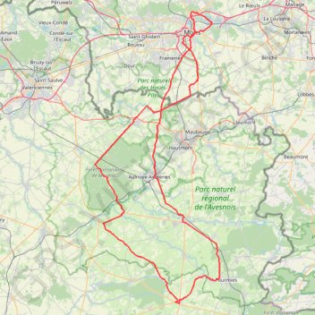 Trace GPS Boucle Jurbise à La-Capelle (165 kms), itinéraire, parcours