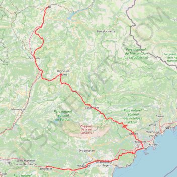 Trace GPS Route Napoléon J2 : Brignoles à Gap, itinéraire, parcours