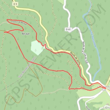 Trace GPS Tour de Bécajat - La Croix du Sud, itinéraire, parcours