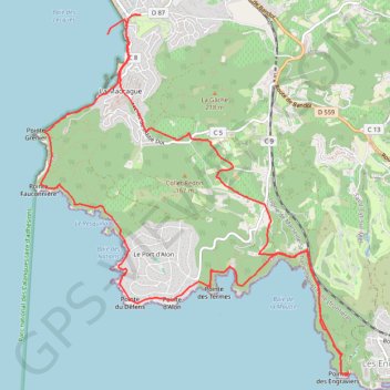 Trace GPS Littoral de la Madrague au vallon des Graviers, itinéraire, parcours