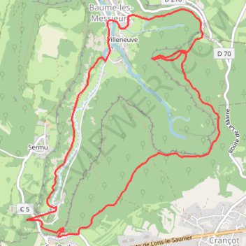 Trace GPS Baume les Messieurs - Belvédère et Abbaye, itinéraire, parcours