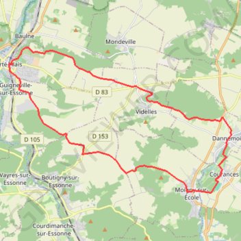 Trace GPS De Courances à La Ferté-Alais, itinéraire, parcours