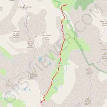 Trace GPS Col de Gialorgues, itinéraire, parcours