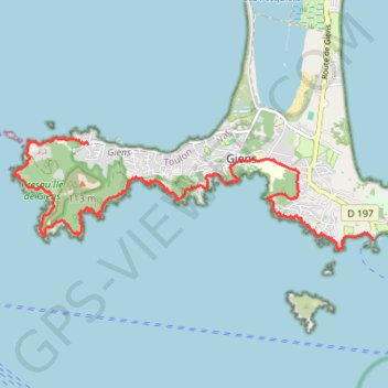 Trace GPS Presqu'île de Giens Ouest, itinéraire, parcours