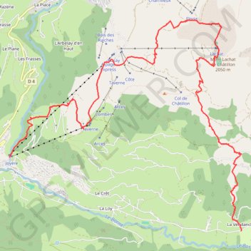 Trace GPS Mont Lachat de Chatillon, itinéraire, parcours
