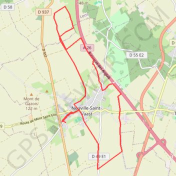 Trace GPS Tour de Neuville-Saint-Vaast, itinéraire, parcours