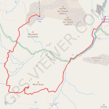 Trace GPS Tour du Mont-Roup, itinéraire, parcours