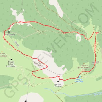 Trace GPS Le Pic d'Ourtiset depuis le Col de Tourrugue, itinéraire, parcours