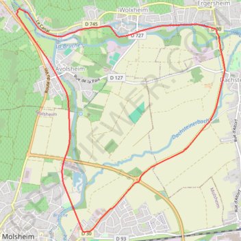 Trace GPS Circuit Cyclotourisme de Soultz-les-Bains, itinéraire, parcours