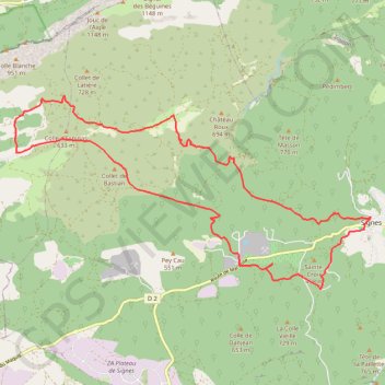 Trace GPS Signes-Riboux, itinéraire, parcours