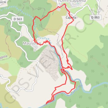 Trace GPS En forêt d'Olmi-Cappella et Mausoléo, ponts génois et ruines de moulins, itinéraire, parcours