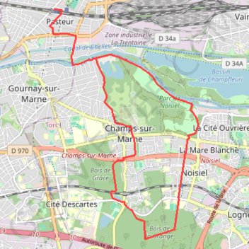 Trace GPS De Chelles aux Totems - Chelles, itinéraire, parcours