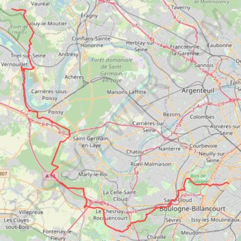 Trace GPS Menucourt - Paris, itinéraire, parcours