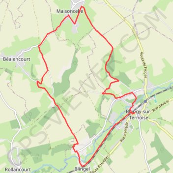Trace GPS Sentier des Vallons - Blangy-sur-Ternoise, itinéraire, parcours