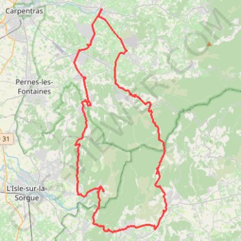 Trace GPS Vaucluse - Fontaine de Vaucluse, itinéraire, parcours