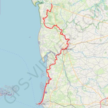 Trace GPS Les chemins de Saint-Michel - Lessay - Granville, itinéraire, parcours