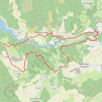 Trace GPS Au fil du Drac : passerelle du Drac - Pont de Cognet, itinéraire, parcours