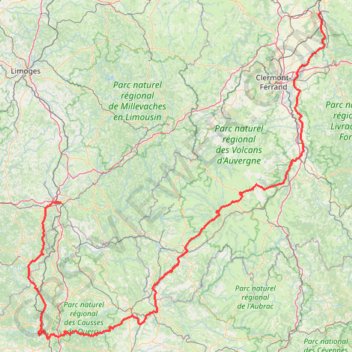 Trace GPS Brive - Vichy, itinéraire, parcours
