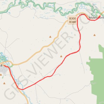 Trace GPS Molesworth - Yea, itinéraire, parcours