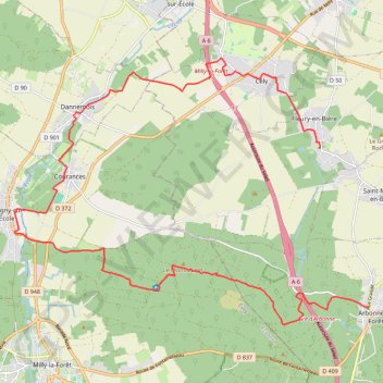 Trace GPS Arbonne - Fleury, itinéraire, parcours