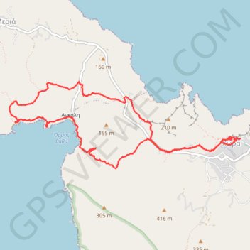 Trace GPS Plage d'Angali, itinéraire, parcours