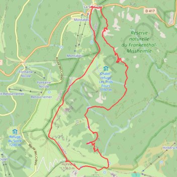 Trace GPS Sentier des roches Vosges, itinéraire, parcours