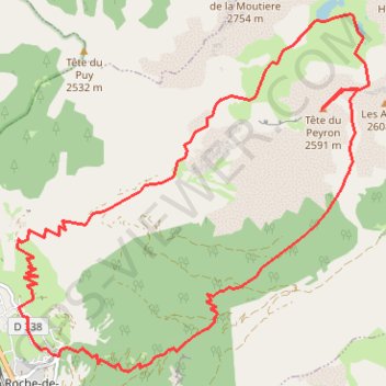 Trace GPS Tête de Peyron, itinéraire, parcours