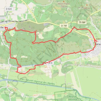 Trace GPS Meuneries-Paradou-Fontvieille-Trace-Nord, itinéraire, parcours
