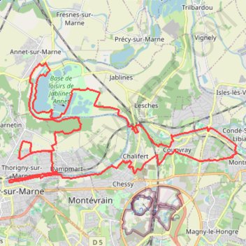 Trace GPS Le Bonjour de la Marne à l'Ourcq à Thorigny-sur-Marne, itinéraire, parcours