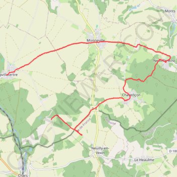 Trace GPS Autour de Lavillletertre, itinéraire, parcours