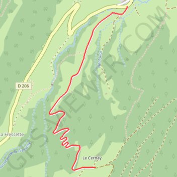 Trace GPS Randonnée raquettes "Le Cernay", itinéraire, parcours